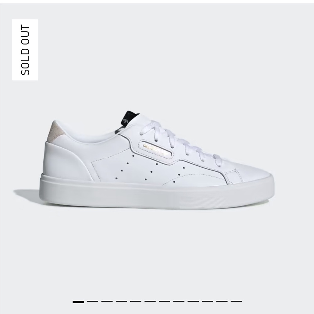 Adidas Sleek White Leather Sneakers with Gold Accent - Picture 8 of 10